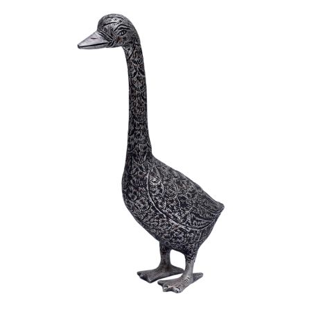 Handmade Brass Tall Goose Statue