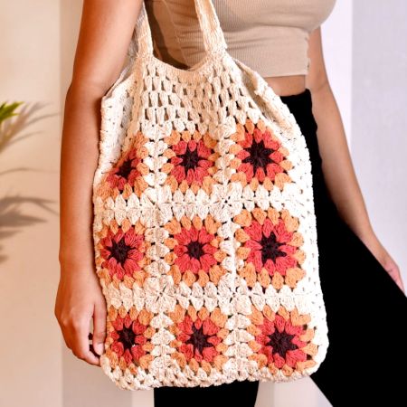 Handmade Boho Crochet Shoulder Bags for Womens