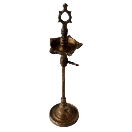 Long Indian StandÂ Brass Oil Lamp Diya