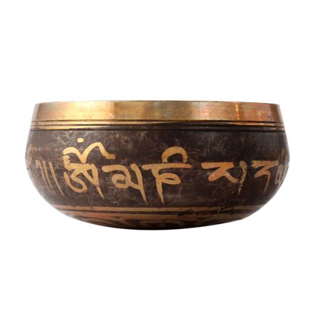 Black Brass Tibetan Buddhist Singing Bowl Prayer