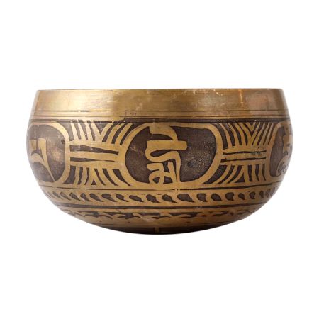 Black Brass Tibetan Om Mani Padme Hum Singing Bowl
