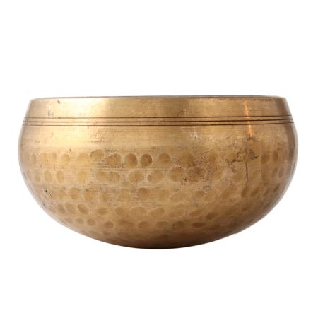 Hand Crafted Tibetan Brass Singing Bowl In Gold Finish