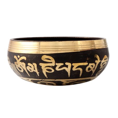 Black Brass Tibetan Singing Bowl For Meditation