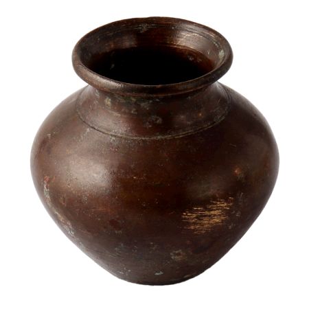 Indian Ceremonial Brass Water Pot InÂ Tribal Folk Style