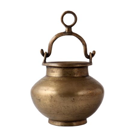 Brass Hand Craved Hanging Lota Or Pot