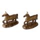 Pair Of Brass Raised Up Horses Statues