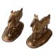 Pair Of Brass Raised Up Horses Statues