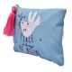 PEACE is always Beautiful Blue Canvas Zipper Pouch