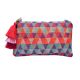 Geometric Multicolor Jacquard Fabric Zipper Sling Bag