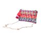 Geometric Multicolor Jacquard Fabric Zipper Sling Bag