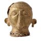Rustic Brass Tribal Head Statue