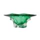Soft Green Oval Shape Carved Glass Dish