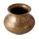 Antique Brass Pot With Floral Hand Carvings
