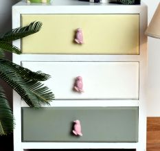 Solid Pink Ceramic Bird Cabinet Knob