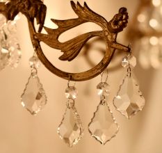 Clear Crystal Maple Leaf Christmas Tree Ornaments-Chandelier Lamp Drop-Set of 20