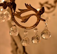 Clear Crystal Glass Octagonal Christmas Ornaments-Chandelier Drop-Set of 20