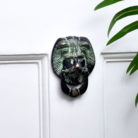 Lion Mask Brass Door Knocker