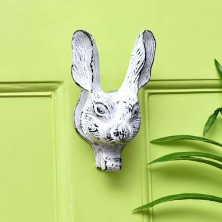 Antique White Rabbit Face Iron Door Knockers