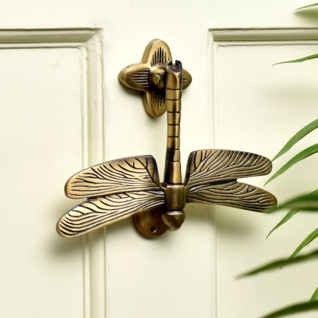 Antique Dragonfly Brass Door Knocker