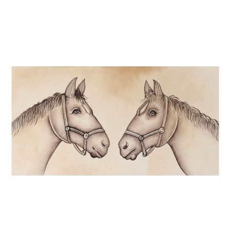 Twin Horses Sketch Painting