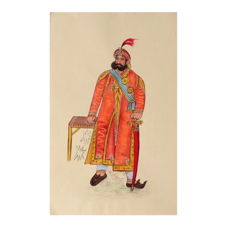 Indian Maharaja King PortraitÂ Painting