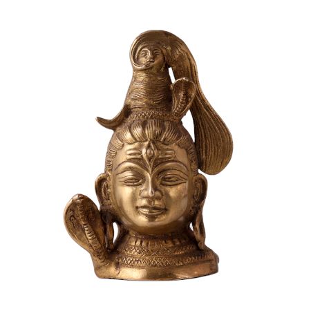 Brass Lord Gangadhara Shiva Head