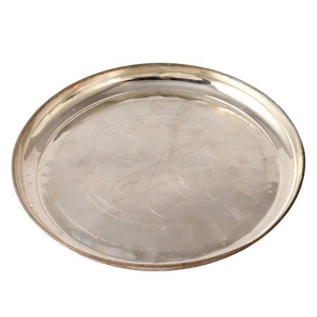 Handmade Pure Brass Plate In Silver Finish