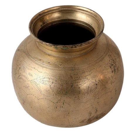 Vintage Brass Pot with Beautiful Pattern