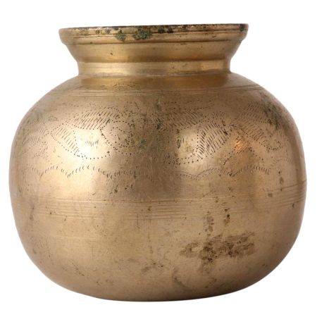 Vintage Brass Pot with Beautiful Pattern