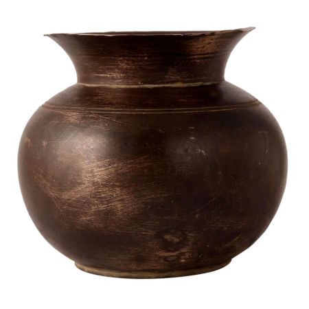 Plain Hand Crafted Brass Pot