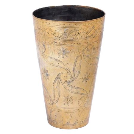 Floral CarvingÂ Brass Punjabi Lassi Glass