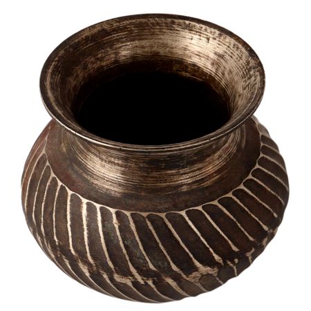 Engraved Indian Bronze Holy Water Pot