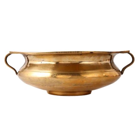 Traditional Brass Urli Bowl With Handles
