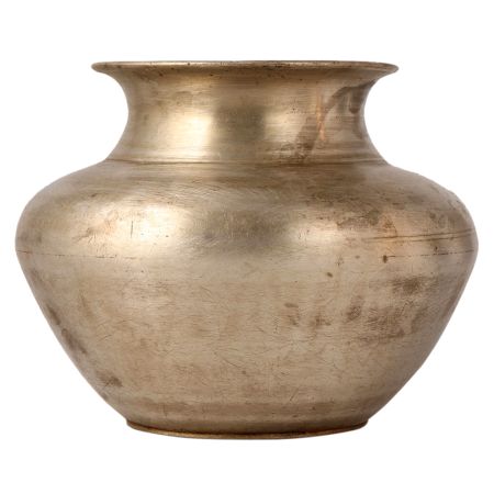 Plain Used White Metal Kalash Water Pot