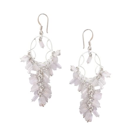 White Stone Earrings 92.5 Sterling Silver Jhumki Earrings for Girls and Women