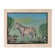 Watercolor Painting Of Zebra With Stripes