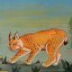 Handmade Watercolor Lynx Painting