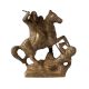 Brass Warrior Riding On Horse Statue