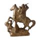Brass Warrior Riding On Horse Statue