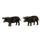 Hippopotamus Brass Figurine  Or Statue In Pair