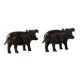 Hippopotamus Brass Figurine  Or Statue In Pair