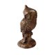 Brass Owl  Statue Perched On Top Of A Wooden Branch