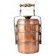 Three Compartment Plain Copper Tiffin Box