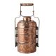 Three Compartment Plain Copper Tiffin Box