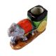 Hand Painted Elephant Cart Planter Or Spoon Stand