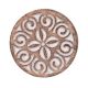 Handmade White and Brown Floral Wooden Round Cabinet Knobs