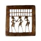 Brass Indian Folk Dhokra Art Square Wall Hanging