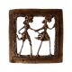 Square Brass Dhokra Tribal Folks Daily Activity Wall Hanging