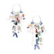 92.5 Sterling Silver Multicolored Tassel Earrings