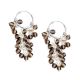 92.5 Sterling Silver Brown Bunch Hoop Hanging Earrings